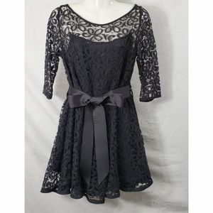 Marchesa Notte Lace Overlay Dress